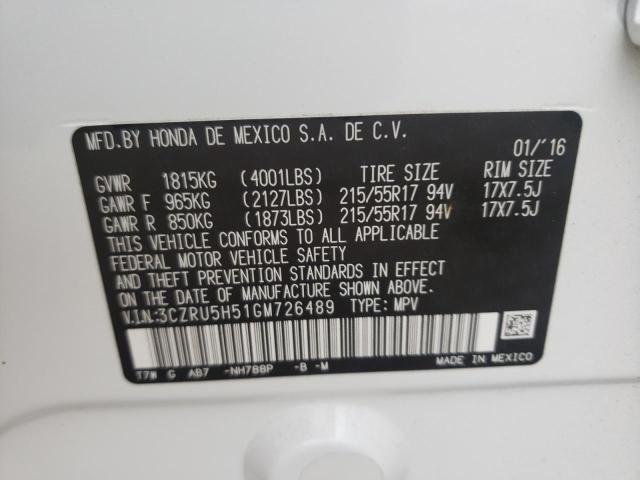 2016 HONDA HR-V EX 3CZRU5H51GM726489