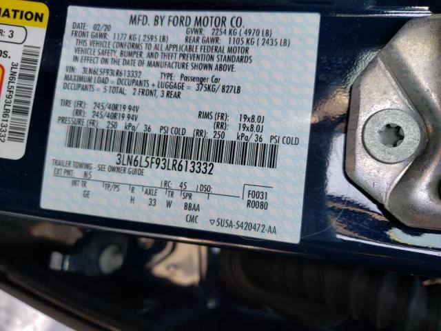 2020 LINCOLN MKZ RESERV 3LN6L5F93LR613332