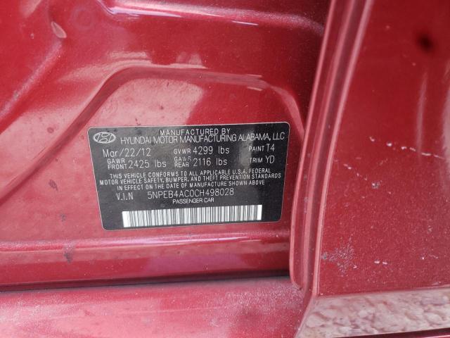 2012 HYUNDAI SONATA GLS - 5NPEB4AC0CH498028