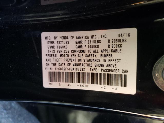 1HGCR2F50GA197632 Honda Accord Spo 2016. Фото: 9
