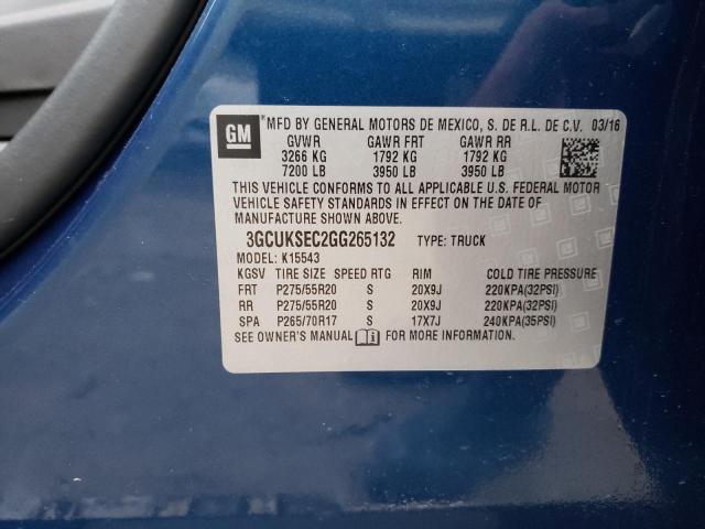 2016 CHEVROLET SILVERADO - 3GCUKSEC2GG265132