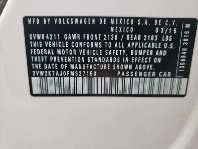 2015 VOLKSWAGEN JETTA BASE - 3VW2K7AJ0FM327150