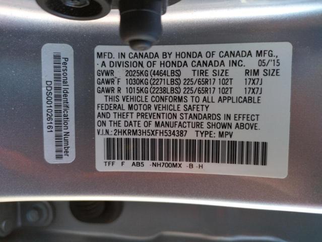 2015 HONDA CRV 2HKRM3H5XFH534387