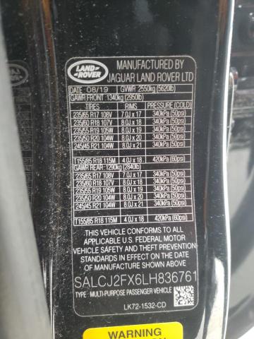2020 LAND ROVER DISCOVERY SALCJ2FX6LH836761
