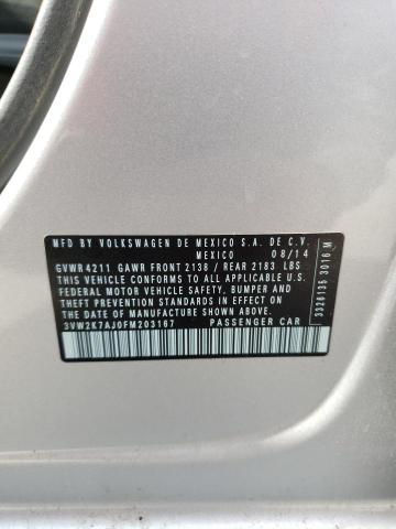 3VW2K7AJ0FM203167 Volkswagen Jetta Base 2015. Фото: 9