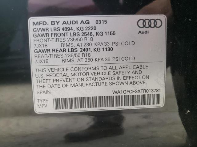 2015 AUDI Q3 PRESTIG WA1GFCFSXFR013781