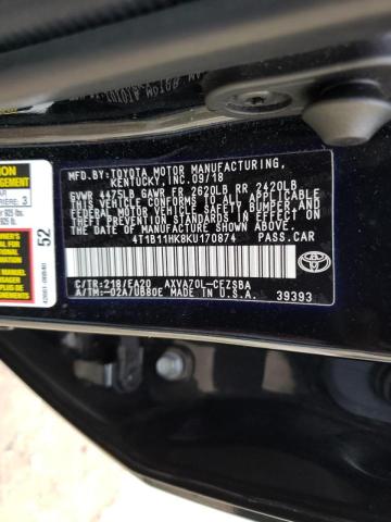 2019 TOYOTA CAMRY 4T1B11HK8KU170874