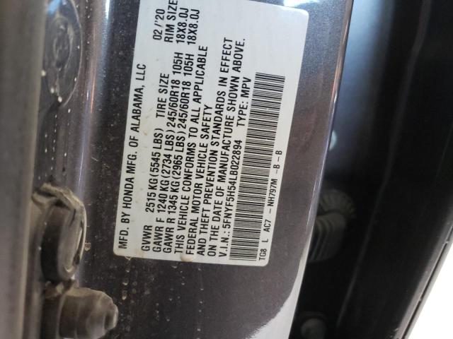 5FNYF5H54LB022894 Honda Pilot Exl 2020. Фото: 9