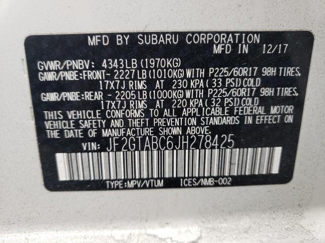 2018 SUBARU CROSSTREK - JF2GTABC6JH278425