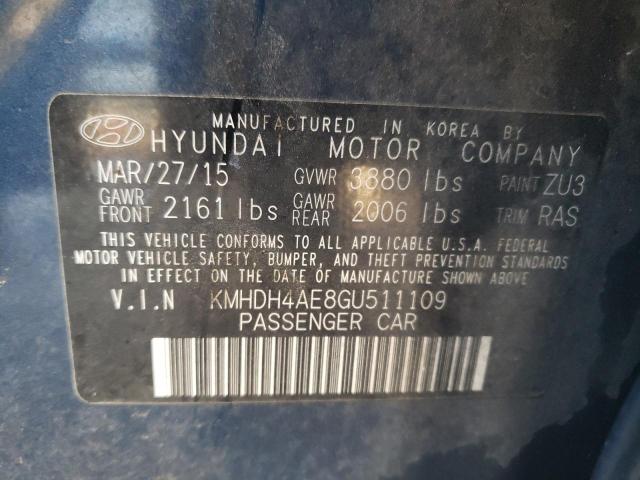KMHDH4AE8GU511109 Hyundai Elantra Se 2016. Фото: 9