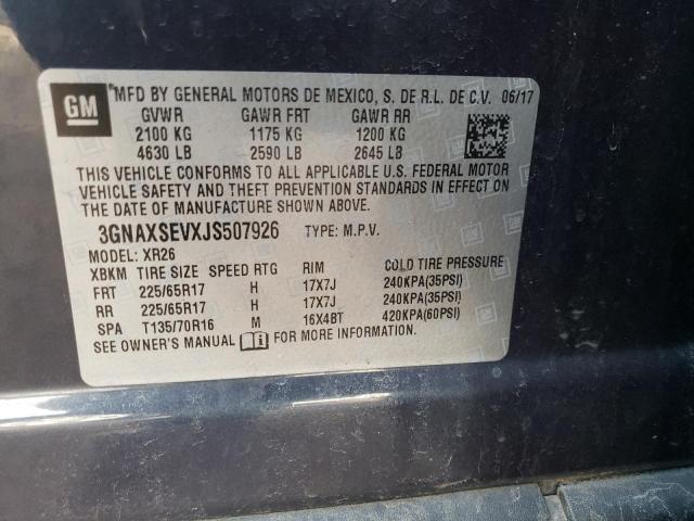 2018 CHEVROLET EQUINOX LT 3GNAXSEVXJS507926