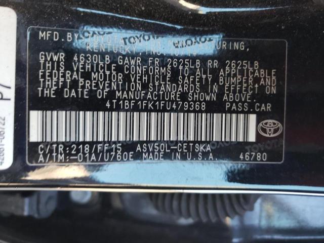 2015 TOYOTA CAMRY LE - 4T1BF1FK1FU479368