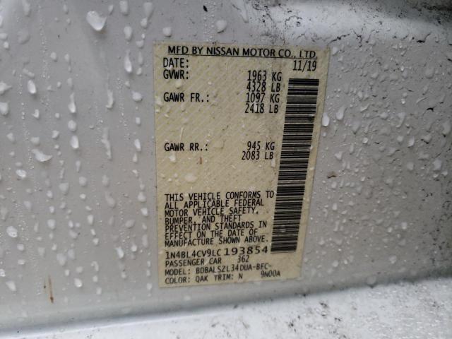 2020 NISSAN ALTIMA SR 1N4BL4CV9LC193854
