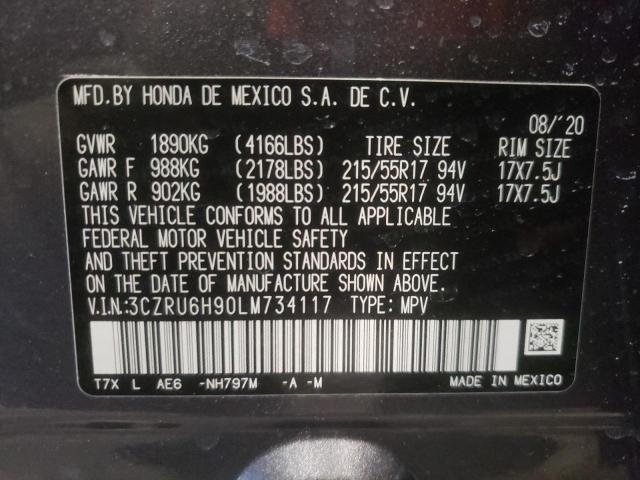 2020 HONDA HR-V TOURI 3CZRU6H90LM734117