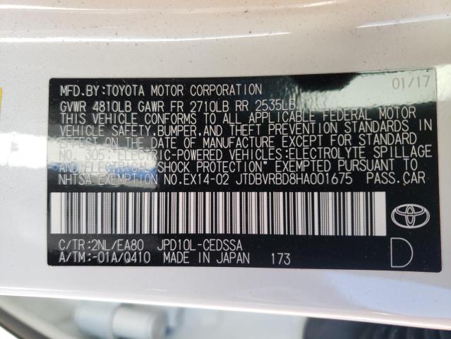2017 TOYOTA MIRAI JTDBVRBD8HA001675