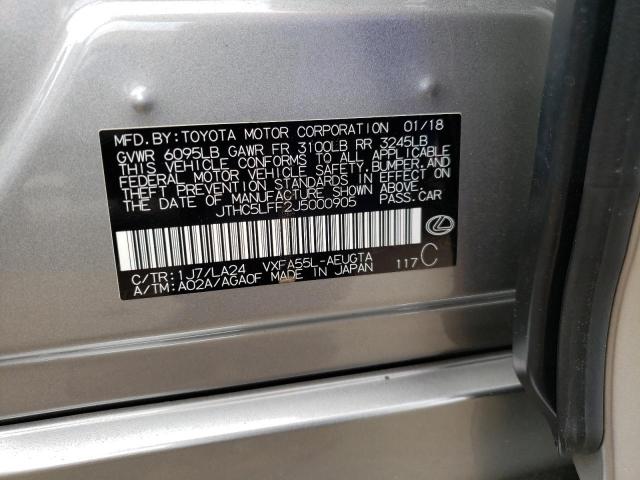 2018 LEXUS LS 500 JTHC5LFF2J5000905