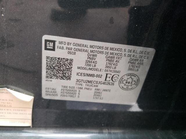 2018 GMC SIERRA K15 3GTU2MEC0JG402636