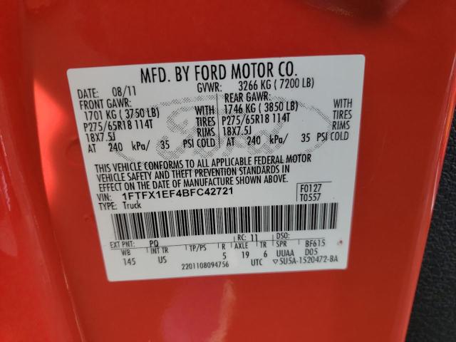 2011 FORD F150 SUPER - 1FTFX1EF4BFC42721