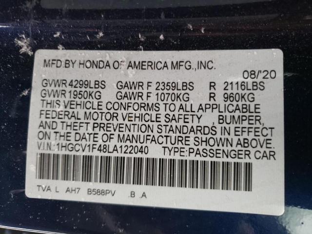 2020 HONDA ACCORD EX - 1HGCV1F48LA122040