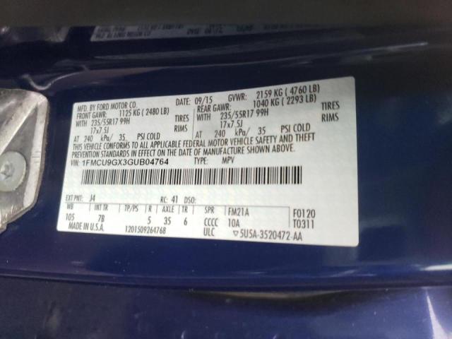 2016 FORD ESCAPE SE - 1FMCU9GX3GUB04764