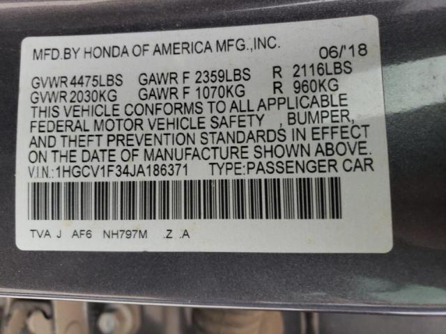 1HGCV1F34JA186371 Honda Accord Spo 2018. Фото: 9