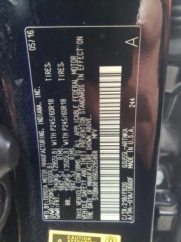 2016 TOYOTA HIGHLANDER 5TDBKRFH9GS295868