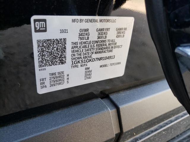 2022 GMC YUKON 1GKS1GKD7NR104913