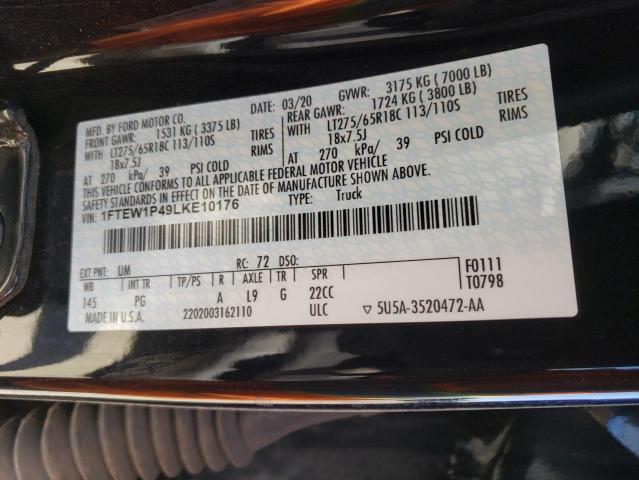 2020 FORD F150 POLIC 1FTEW1P49LKE10176