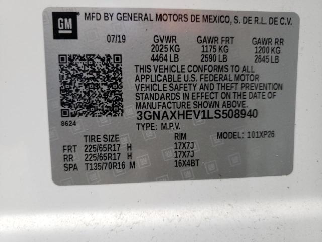 2020 CHEVROLET EQUINOX LS 3GNAXHEV1LS508940