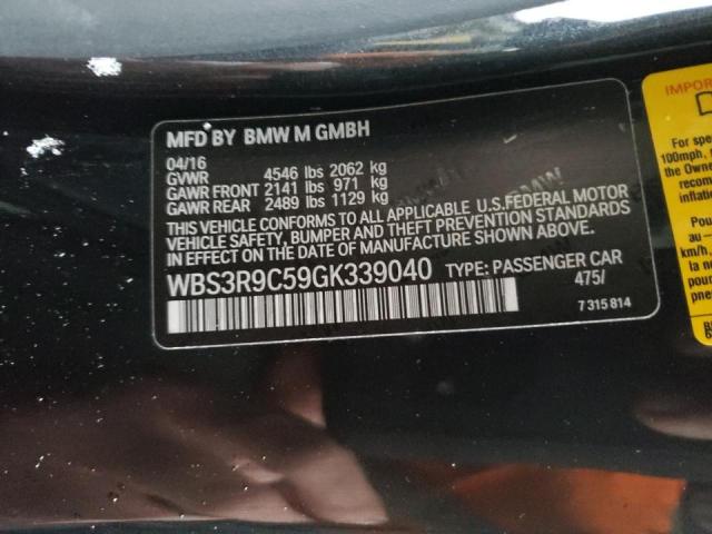 2016 BMW M4 WBS3R9C59GK339040