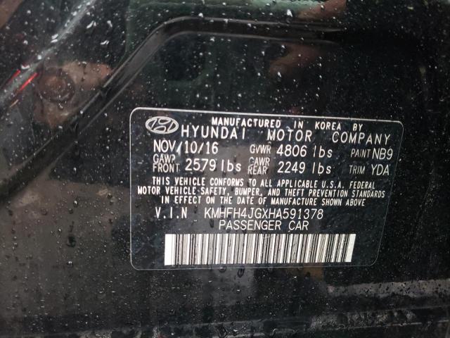 2017 HYUNDAI AZERA LIMI KMHFH4JGXHA591378