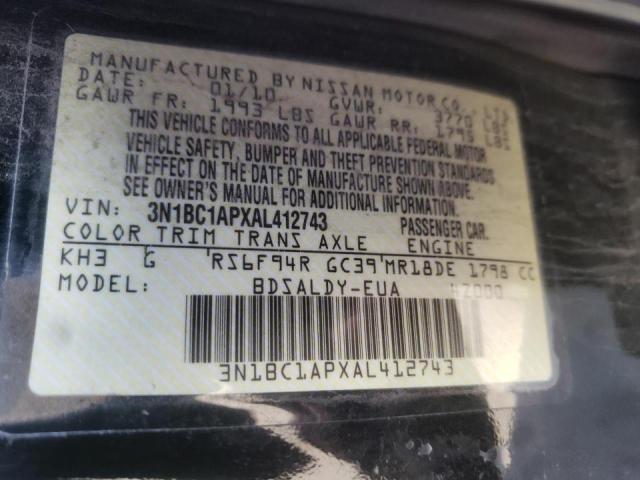 3N1BC1APXAL412743 Nissan Versa S 2010. Фото: 9