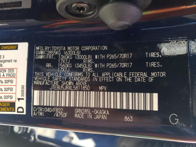 JTEBU5JRXL5811850 Toyota 4Runner Sr 2020. Фото: 9