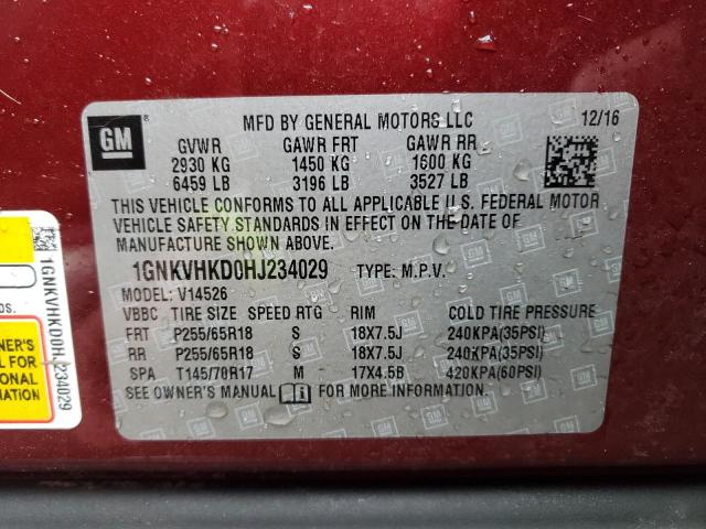 1GNKVHKD0HJ234029 Chevrolet Traverse L 2017. Фото: 9