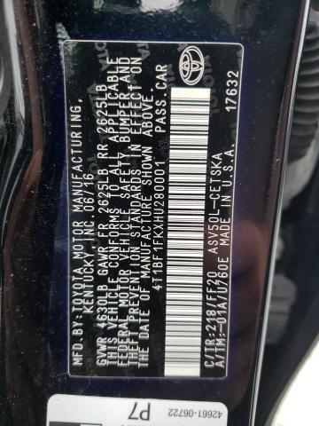 4T1BF1FKXHU280001 Toyota Camry Le 2017. Фото: 9