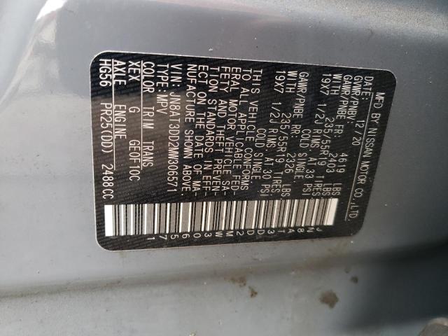 2021 NISSAN ROGUE PLAT JN8AT3DD2MW306571