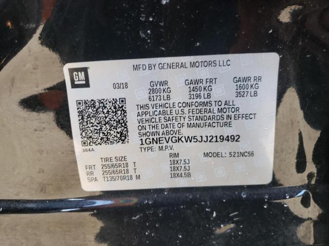 2018 CHEVROLET TRAVERSE L 1GNEVGKW5JJ219492