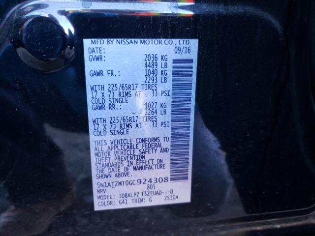 2016 NISSAN ROGUE S 5N1AT2MT0GC924308