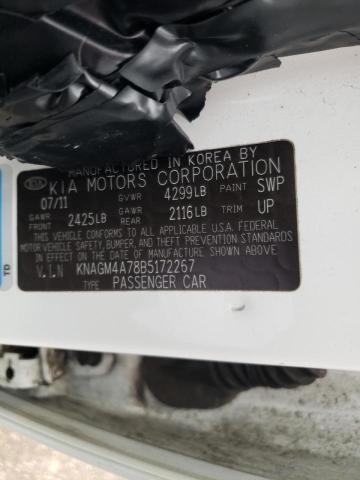 KNAGM4A78B5172267 KIA Optima Lx