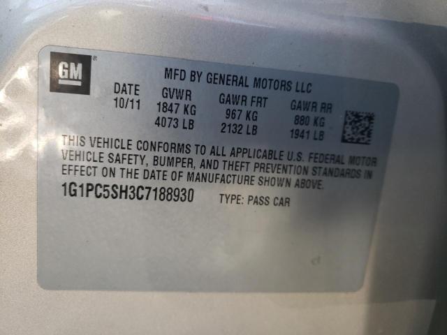 1G1PC5SH3C7188930 Chevrolet Cruze Ls 2012. Фото: 9