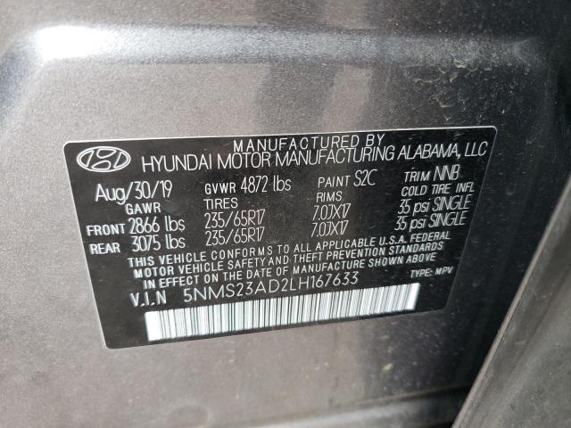 2020 HYUNDAI SANTA FE S - 5NMS23AD2LH167633