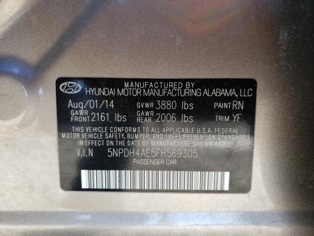 2015 HYUNDAI ELANTRA SE 5NPDH4AE5FH569305