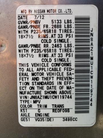 2012 NISSAN MURANO S - JN8AZ1MU1CW119744