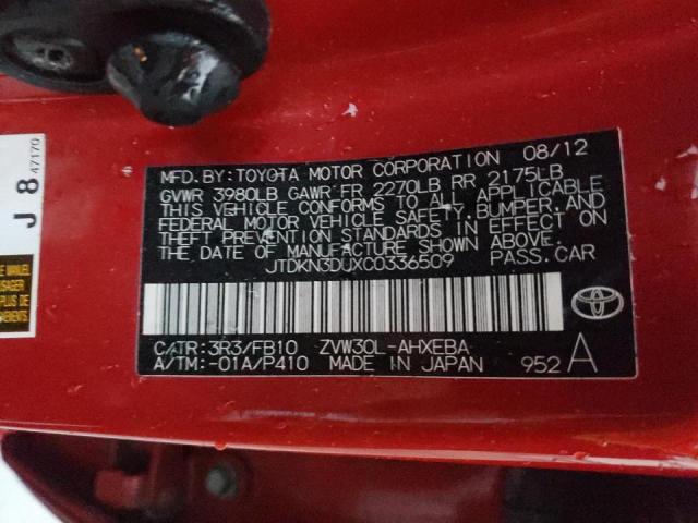 2012 TOYOTA PRIUS - JTDKN3DUXC0336509