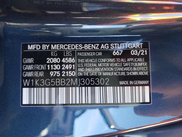 2021 MERCEDES-BENZ A 35 AMG W1K3G5BB2MJ305302