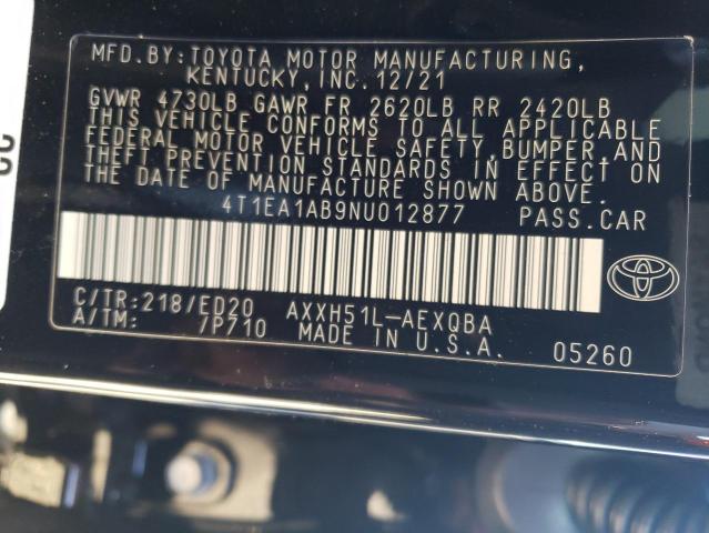 2022 TOYOTA AVALON NIG 4T1EA1AB9NU012877