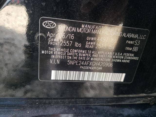 2016 HYUNDAI SONATA SE 5NPE24AFXGH420906