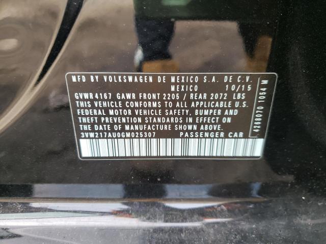2016 VOLKSWAGEN GOLF S/SE 3VW217AU0GM025307