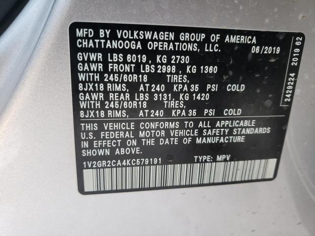 2019 VOLKSWAGEN ATLAS S 1V2GR2CA4KC579191