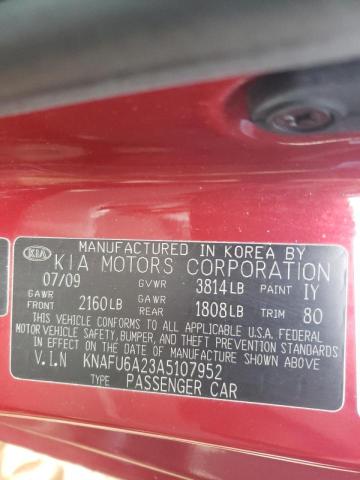 2010 KIA FORTE EX - KNAFU6A23A5107952